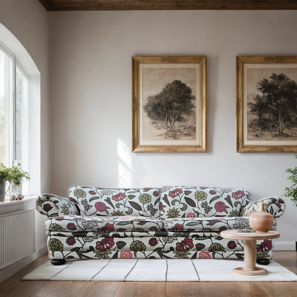 Bröderna Andersson 3-sits soffa – blommig klassiker Nypris 40.000 kr