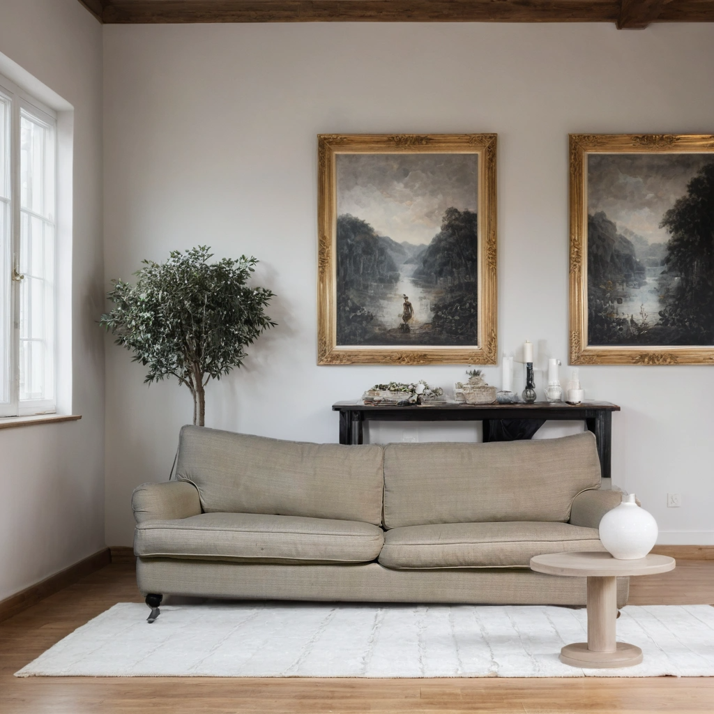 3-sitssoffa i beige tyg – stilren & bekväm